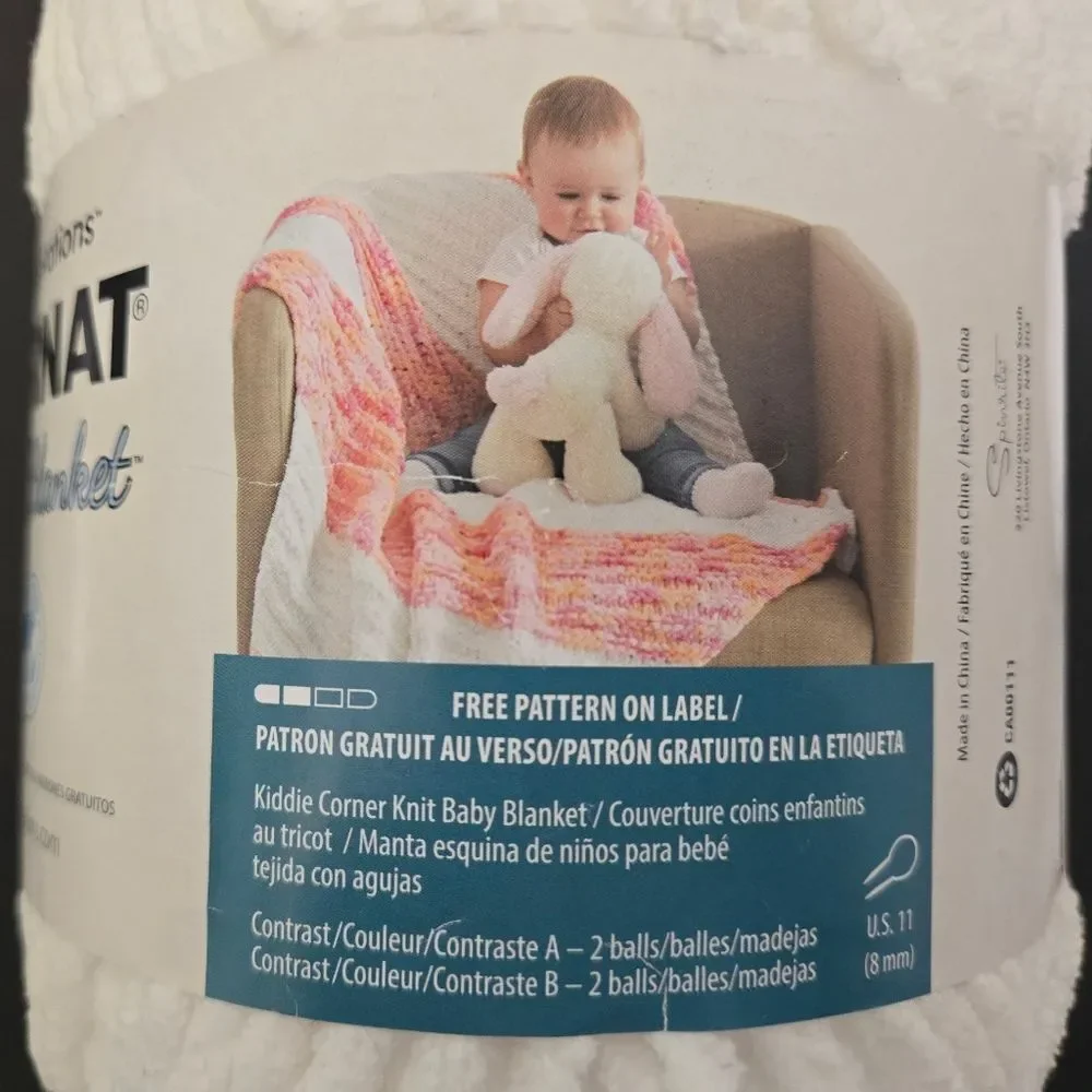 Bernat Blanket Yarn Lot Of 2 - White, Countryside 10.5 Oz Ea